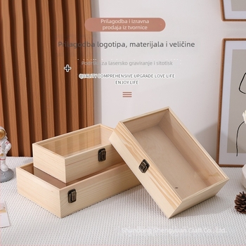 Drvena kutija za poklon za nakit i sačuvane cvijeće, s logom, oznaka protiv krivotvorenja, model 3-10