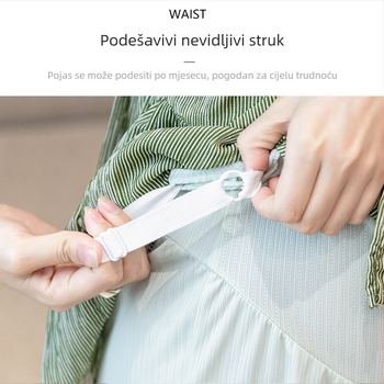 Maternitetske šorcice za podršku trbuha, tanke, Ice Silk najlon smjesa 87%, visoka elastičnost, visok pojas, ljetni komad