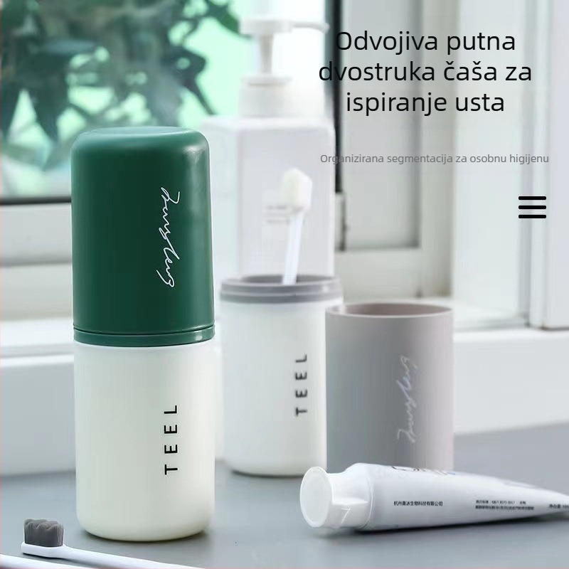 Putni set čaše za četkicu za zube — prozirna plastika, marka Xuzhou Fruits, otisak logotipa, prilagodba, jedno pakiranje