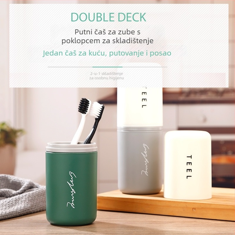 Putni set čaše za četkicu za zube — prozirna plastika, marka Xuzhou Fruits, otisak logotipa, prilagodba, jedno pakiranje