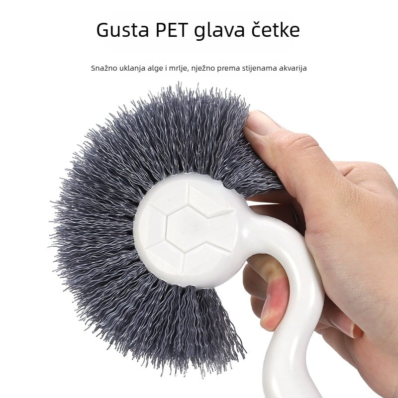 Četka za čišćenje akvarija s produženim prilagodljivim dizajnom, plastična konstrukcija, uklanja alge