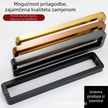 Kuka od nehrđajućeg čelika za klizna vrata s zaobljenim kutem, elektroplatirani završni premaz otporan na otiske prstiju za staklena vrata