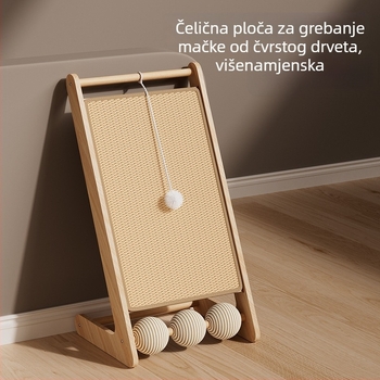 Mačja daska za ogrebotine od drveta sa sisalom, uspravna, CW-002, 1 kom, jednostavan stil