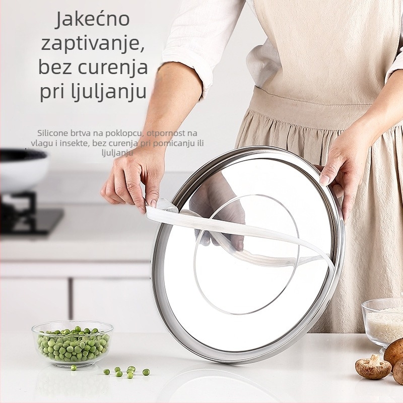 Kanta za skladištenje žitarica od 304 nehrđajućeg čelika, zatvorena, otporna na vlagu i štetne insekte, ojačane konstrukcije, velika kapacita (>10 L)
