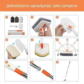 Kupaonska četka za čišćenje s abrazivnom spužom, plastična četka za čišćenje i dezinfekciju, 30 kom.