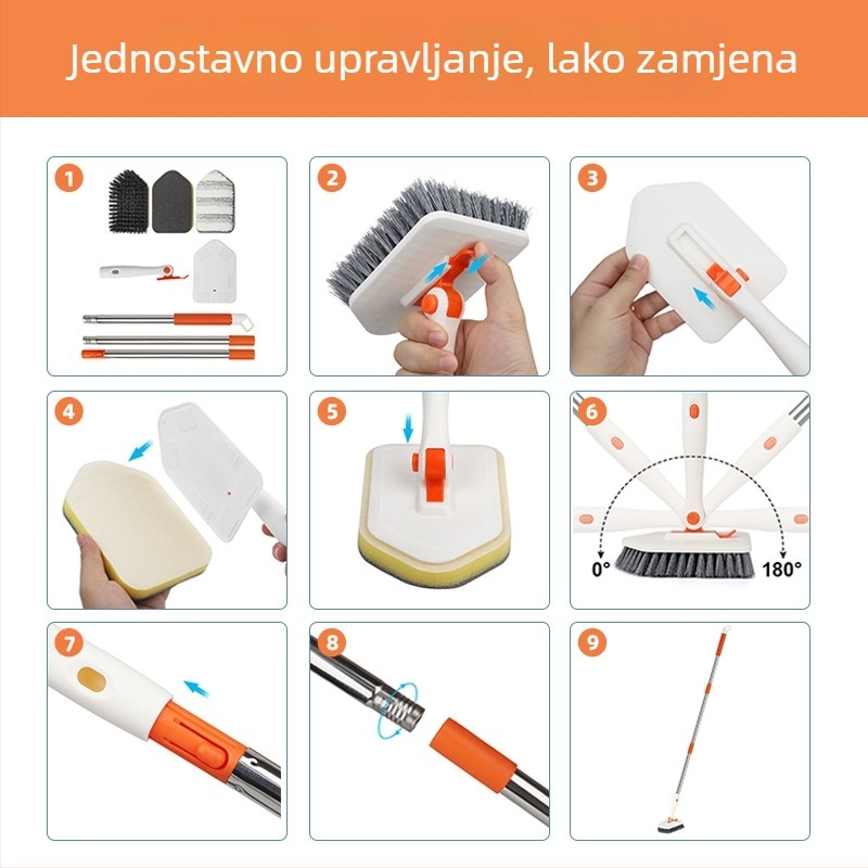 Kupaonska četka za čišćenje s abrazivnom spužom, plastična četka za čišćenje i dezinfekciju, 30 kom.