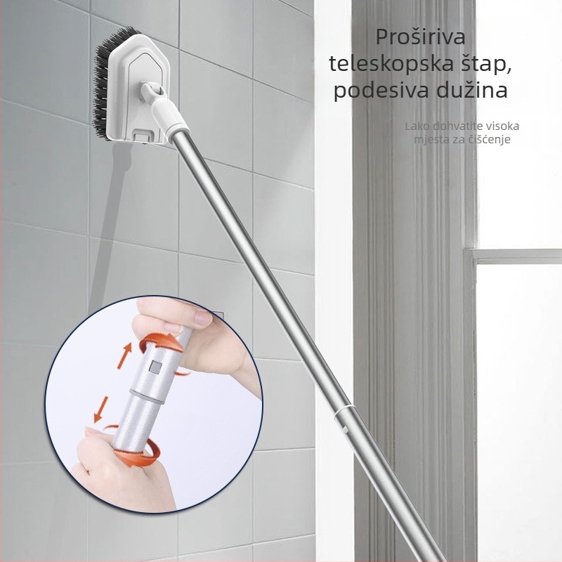 Podna četka How bright s dugim držalom i tvrdim vlaknima za čišćenje podova, kupaonice i pločica • plastika • 20 kompleta u kutiji