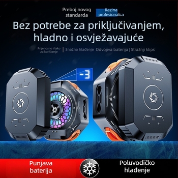 SL53 hladnjak za mobitel s stražnjim klipom – zamjenjiva baterija, digitalni zaslon, magnetsko poluvodičko hlađenje; težina 150 g, snaga 10 W, ABS, Type-C sučelje