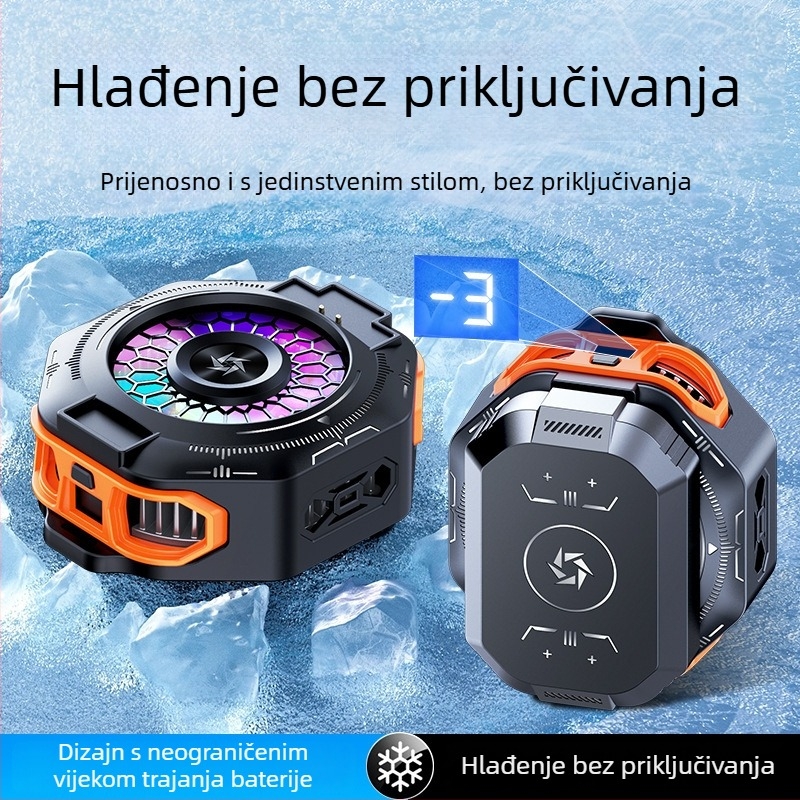 SL53 hladnjak za mobitel s stražnjim klipom – zamjenjiva baterija, digitalni zaslon, magnetsko poluvodičko hlađenje; težina 150 g, snaga 10 W, ABS, Type-C sučelje