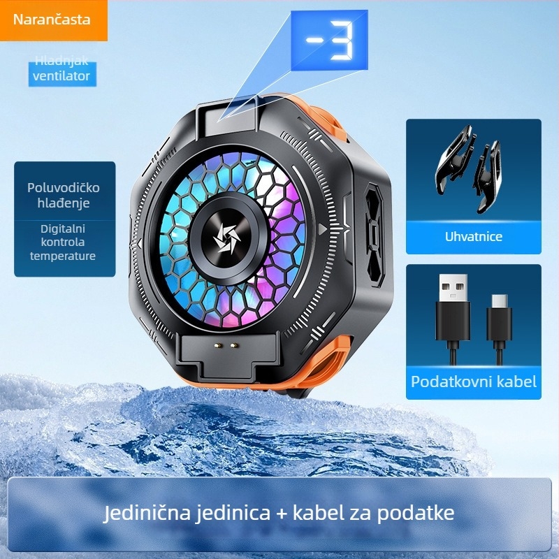 SL53 hladnjak za mobitel s stražnjim klipom – zamjenjiva baterija, digitalni zaslon, magnetsko poluvodičko hlađenje; težina 150 g, snaga 10 W, ABS, Type-C sučelje