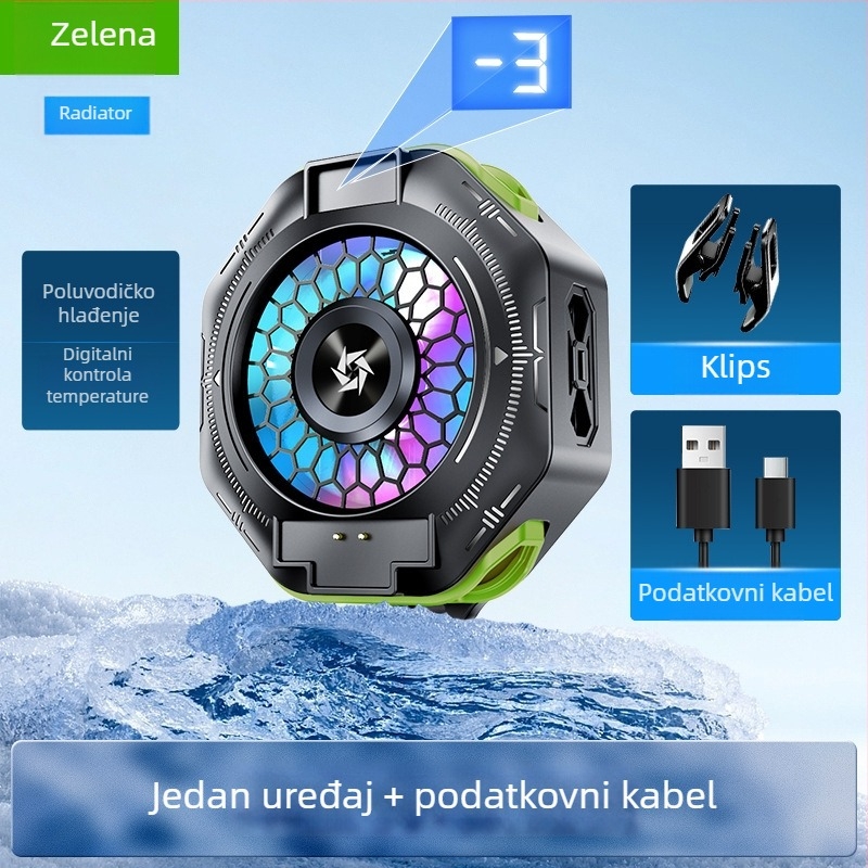 SL53 hladnjak za mobitel s stražnjim klipom – zamjenjiva baterija, digitalni zaslon, magnetsko poluvodičko hlađenje; težina 150 g, snaga 10 W, ABS, Type-C sučelje