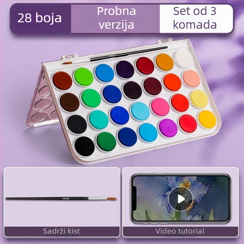 Set akvarela za učenike — Marley/Marie's, materijal: akvarel, pakiranje: kutija, namjena: slikanje akvarelom.