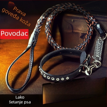 Gastroon kožni povodac za pse, osmerostruki užad prevučen, s oprugom, otporan na eksplozije, pakiranje 20