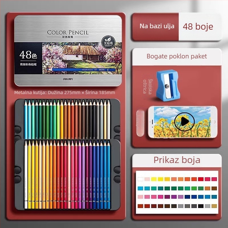 Deli vodotopne bojice u metalnoj kutiji za učenike