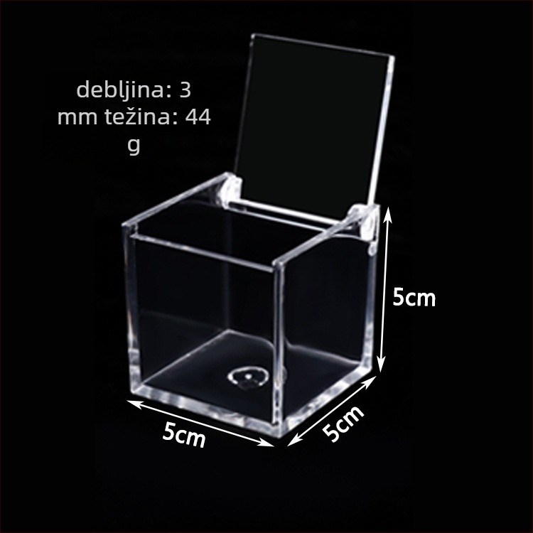 Akril kutija s mikro pejzažem za DIY, kvadratna kutija za pohranu hrane s poklopcem, PS injekcijsko oblikovana, model JA-3010