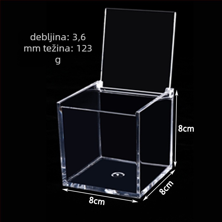 Akril kutija s mikro pejzažem za DIY, kvadratna kutija za pohranu hrane s poklopcem, PS injekcijsko oblikovana, model JA-3010