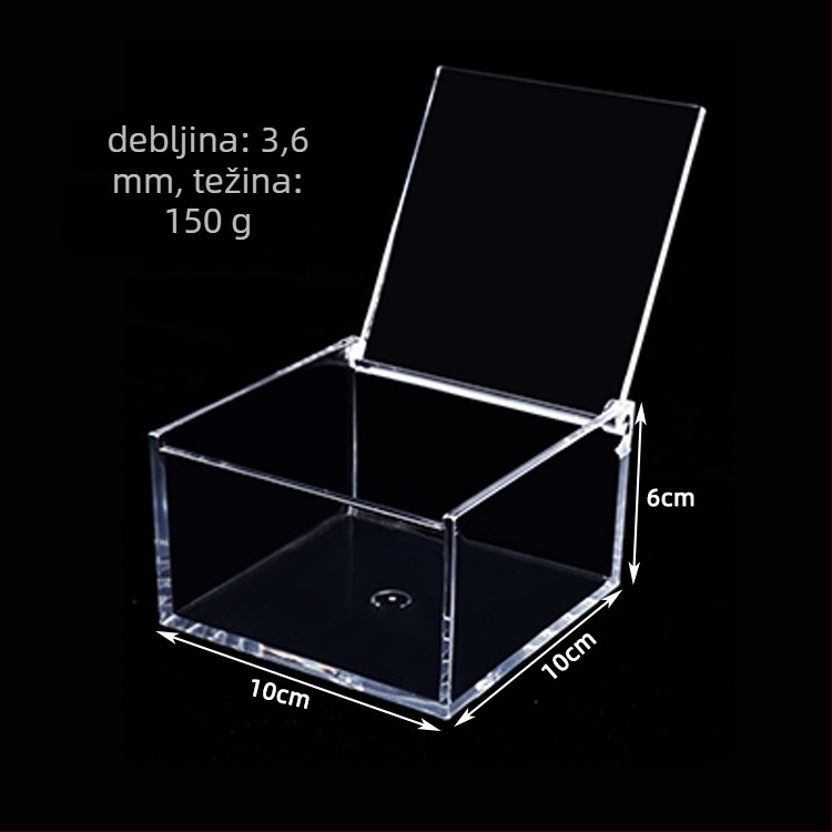 Akril kutija s mikro pejzažem za DIY, kvadratna kutija za pohranu hrane s poklopcem, PS injekcijsko oblikovana, model JA-3010