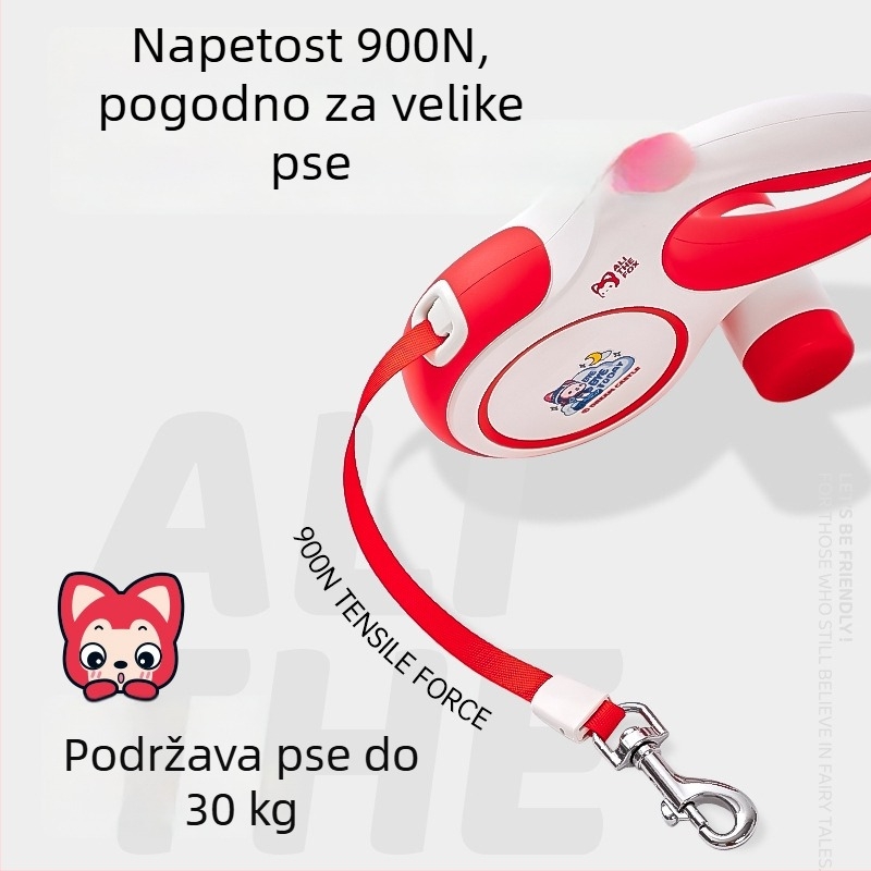 Retraktivan Akita povodac za pse – plastika, protiv vučenja, protiv bijega, IP licenca anime game