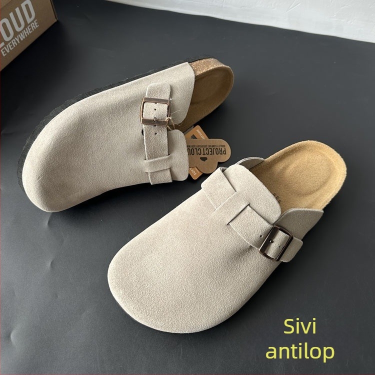 Muške Slip-On cipele u Birkenstock stilu, od kravlje kože, velike veličine, zatvoren vrh, korkov uložak, proljeće-ljeto 2026