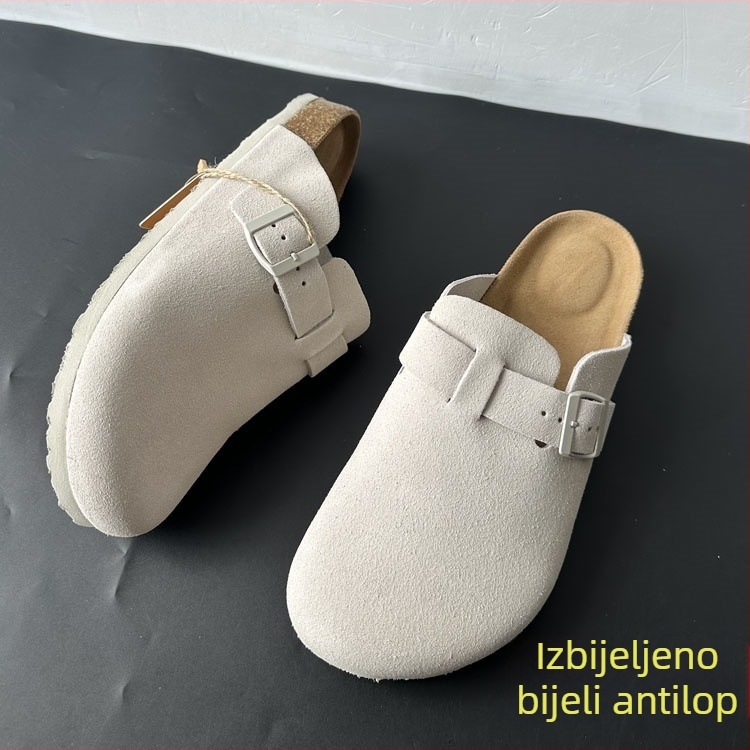 Muške Slip-On cipele u Birkenstock stilu, od kravlje kože, velike veličine, zatvoren vrh, korkov uložak, proljeće-ljeto 2026
