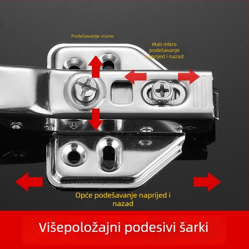 Panta za ormar i ladicu — hidrauličko prigušivanje, srednji zavoj, željezna konstrukcija, suvremeni minimalistički stil