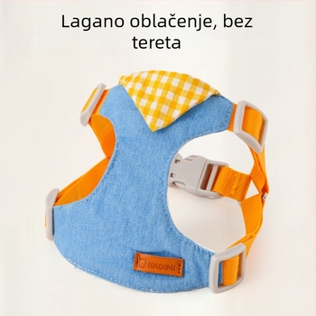 Dvostruki povodac za kućne ljubimce u vestnom stilu, denim, za pse i mačke, otporan na kidanje, vanjska upotreba