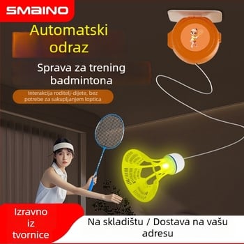 Trening badminton lopte s automatskim povratkom, obiteljska interakcija, set od 3 komada, okvir od željezne legure, najlon navoji, težina 90–94 g