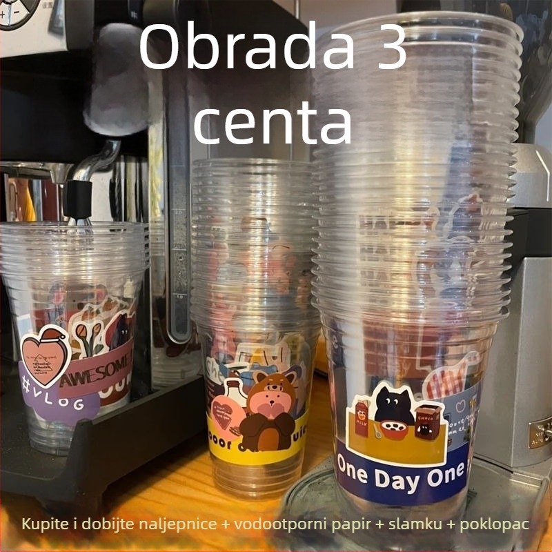Jednokratna plastična čaša za mliječni čaj, za dostavu, kapacitet ispod 100 ml, tisk logotipa dostupan, mikrovalna pećnica nije pogodna