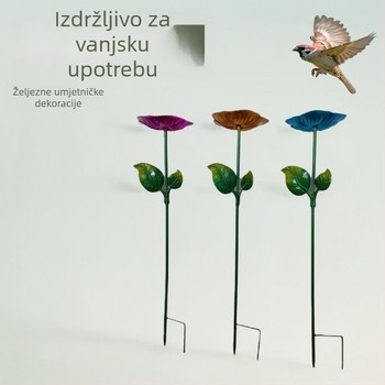 Metalna hranilica za ptice s dizajnom cvijeta za vanjske vrtove, set od 2 kom, kompatibilno s akvarijem