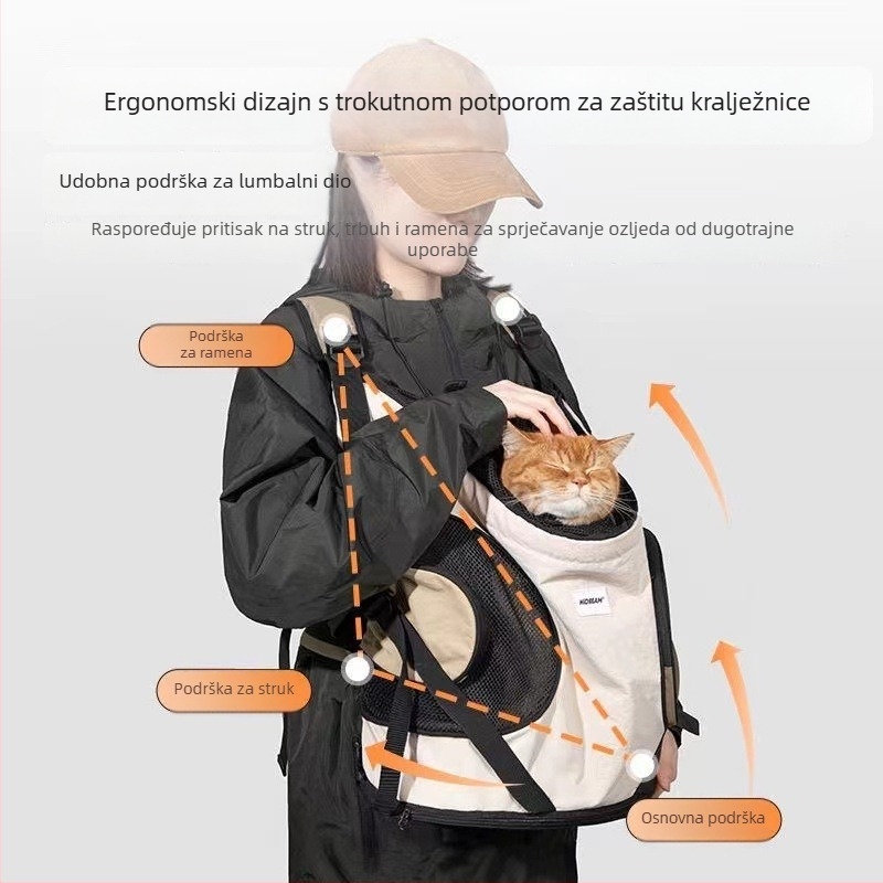 Hidream Torba za mačke – prozračan nosilac s prednjim pristupom, najlon