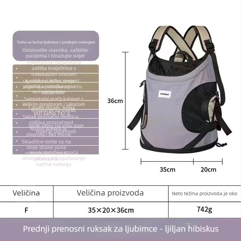 Hidream Torba za mačke – prozračan nosilac s prednjim pristupom, najlon