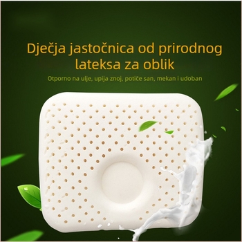 Jastuk za oblikovanje dječje glave od prirodnog lateksa, pravokutnog oblika, prozračan kroz sve sezone, za uzrast 0-14 godina