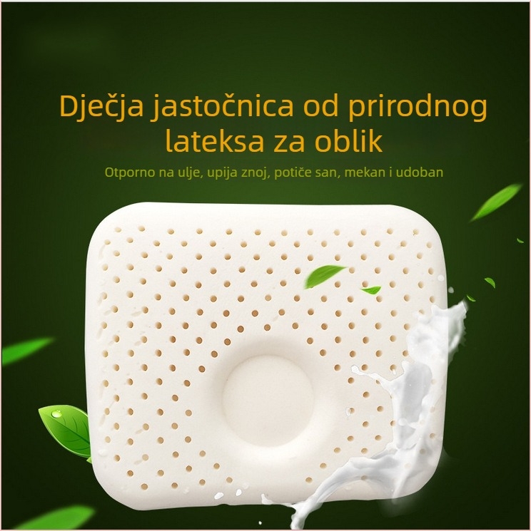 Jastuk za oblikovanje dječje glave od prirodnog lateksa, pravokutnog oblika, prozračan kroz sve sezone, za uzrast 0-14 godina