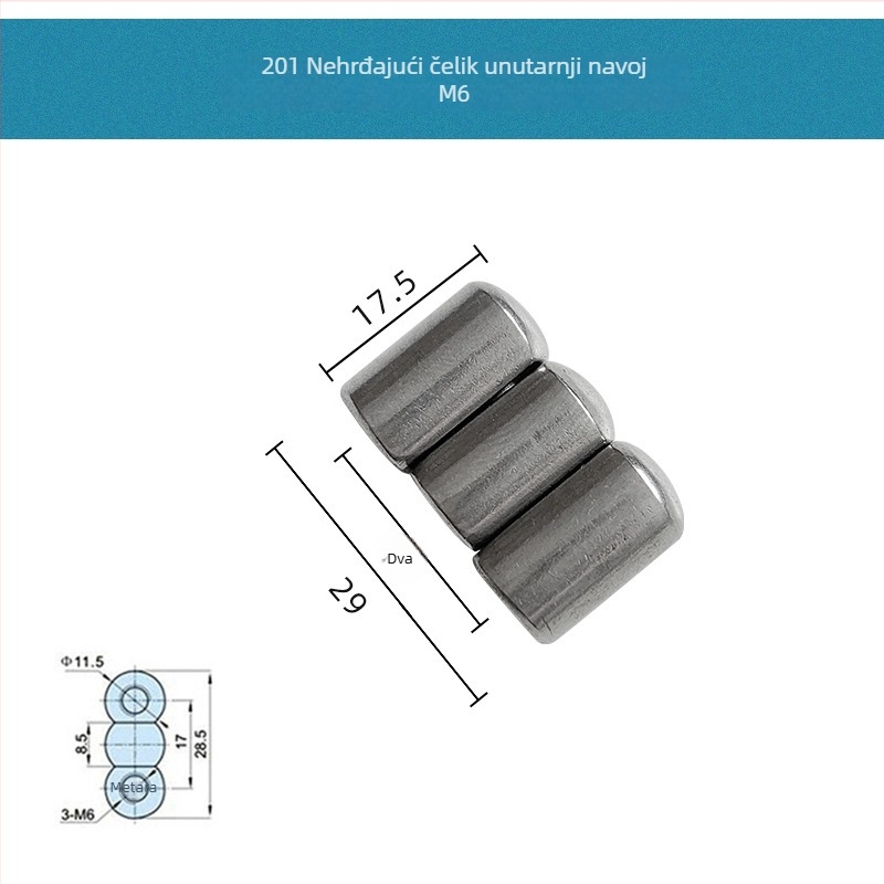 Nehrđajući čelični razvodni ormar sa tri šarke, M6/M8, materijal 201/304