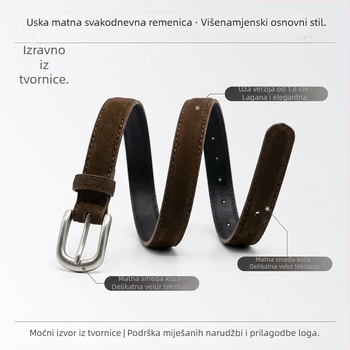 Korejski stil INS modni PU kaiš s kopčom od legure, zaključavanje iglom, uska širina <2 cm, porijeklo Guangzhou