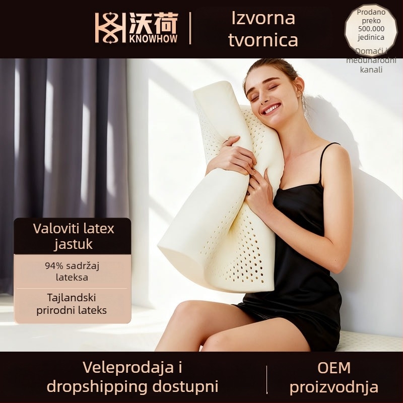 Prirodni lateksni valoviti jastuk za vrat, univerzalne namjene, pogodan za djecu i odrasle