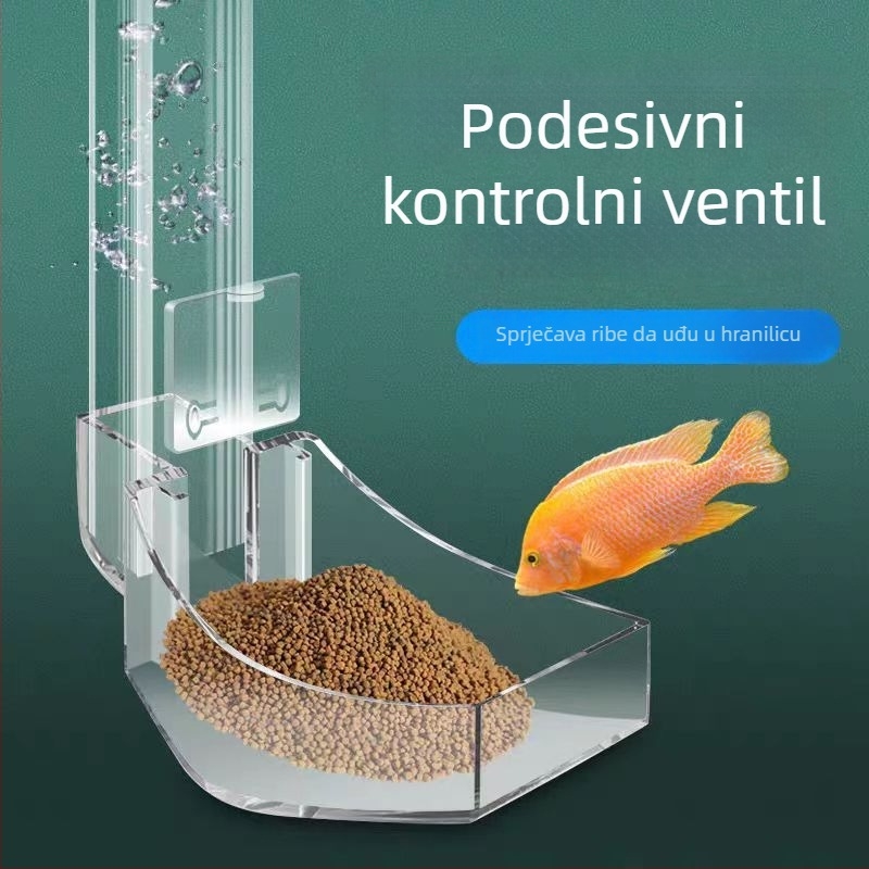 Jinlijia Hranilica za akvarij — Plastika, fiksni cijev za hranjenje s potopnim i plutajućim prstenom za hranjenje