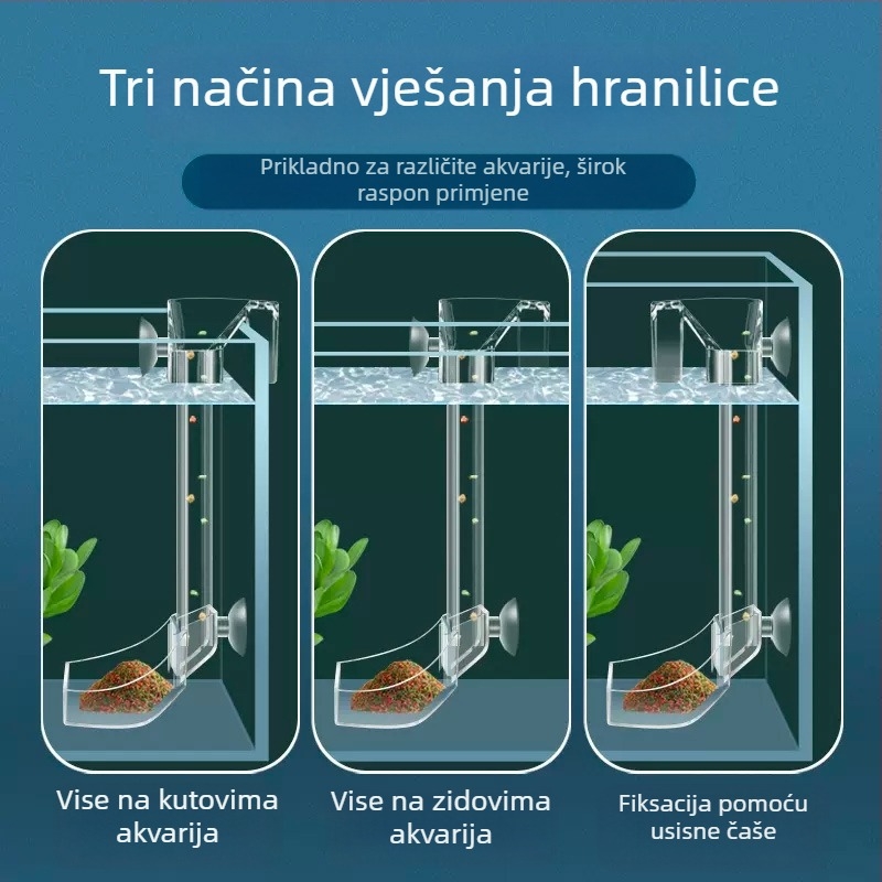 Jinlijia Hranilica za akvarij — Plastika, fiksni cijev za hranjenje s potopnim i plutajućim prstenom za hranjenje
