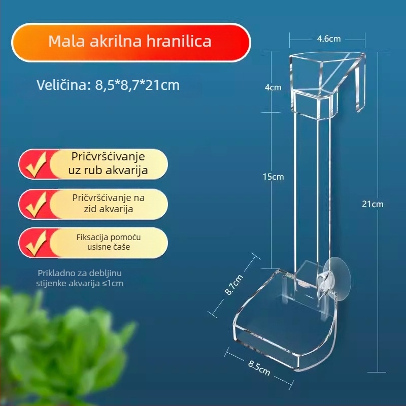 Jinlijia Hranilica za akvarij — Plastika, fiksni cijev za hranjenje s potopnim i plutajućim prstenom za hranjenje