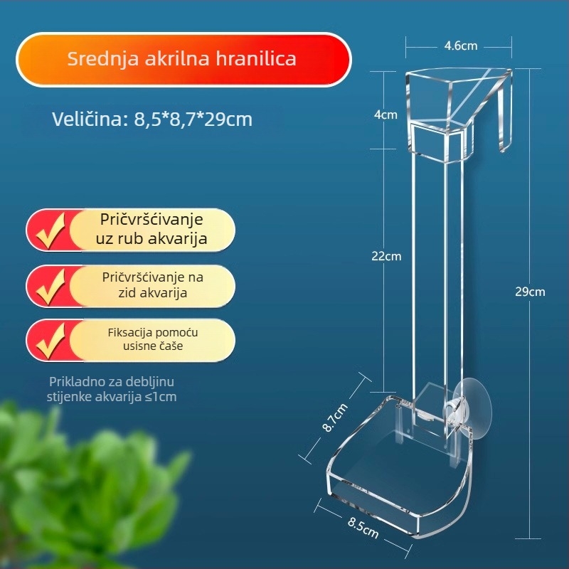 Jinlijia Hranilica za akvarij — Plastika, fiksni cijev za hranjenje s potopnim i plutajućim prstenom za hranjenje