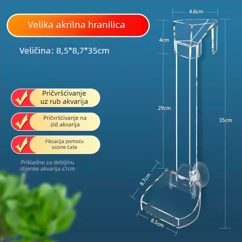 Jinlijia Hranilica za akvarij — Plastika, fiksni cijev za hranjenje s potopnim i plutajućim prstenom za hranjenje
