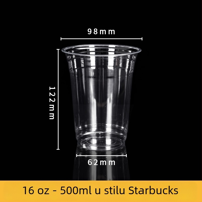 Jednokratna PET čašica za kavu i mliječni čaj s offset tiskom, prilagodljiva, moguć tisak logotipa, pogodna za pakiranje hrane