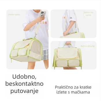 Torba za kućne ljubimce za mačke i pse - Oxford materijal, lagana, crossbody dizajn, veliki kapacitet