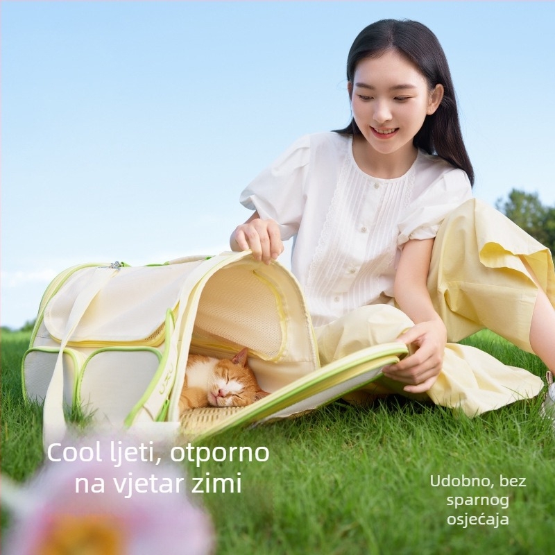 Torba za kućne ljubimce za mačke i pse - Oxford materijal, lagana, crossbody dizajn, veliki kapacitet