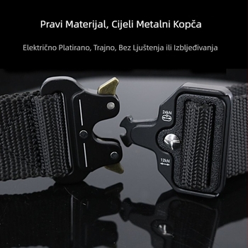 Vanjski taktički pojas od najlona s maskirnim uzorkom, kopča od legure, zatvarač bez zubića, širina 2–4 cm, sjajna elektroplating završna obrada