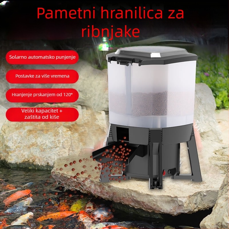 Solarna automatska hranilica za koi jezero, plastična, marka Sensen, pakiranje od 4 komada, pogodno za akvarij