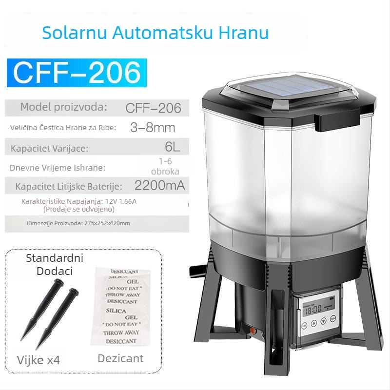 Solarna automatska hranilica za koi jezero, plastična, marka Sensen, pakiranje od 4 komada, pogodno za akvarij