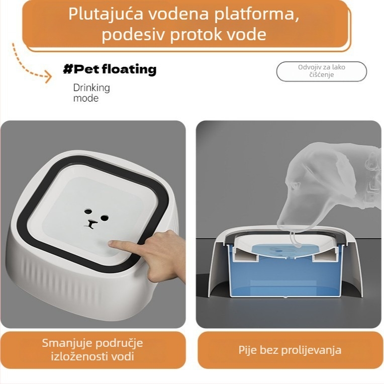 Posuda za psa za vodu, otporna na prskanje, plutajući dizajn, viseća konstrukcija, otporna na prevrnuti, plastika
