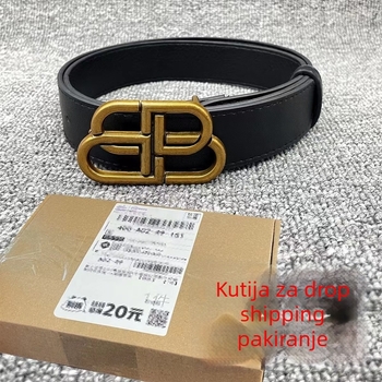 Remen od imitacijske kože s dvostrukom B kopčom, kopča od legure, kopčanje iglom, elektroplating završnica