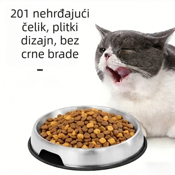 Hranilne posude za kućne ljubimce od nehrđajućeg čelika s protukliznim dizajnom, za mačke i pse, ručno hranjenje, pakiranje: 200 kom